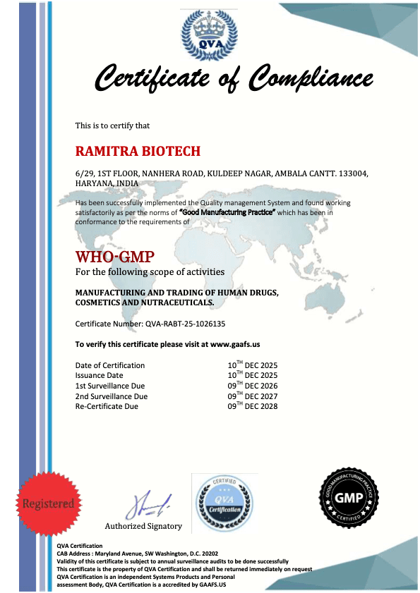 WHO-GMP Certificate